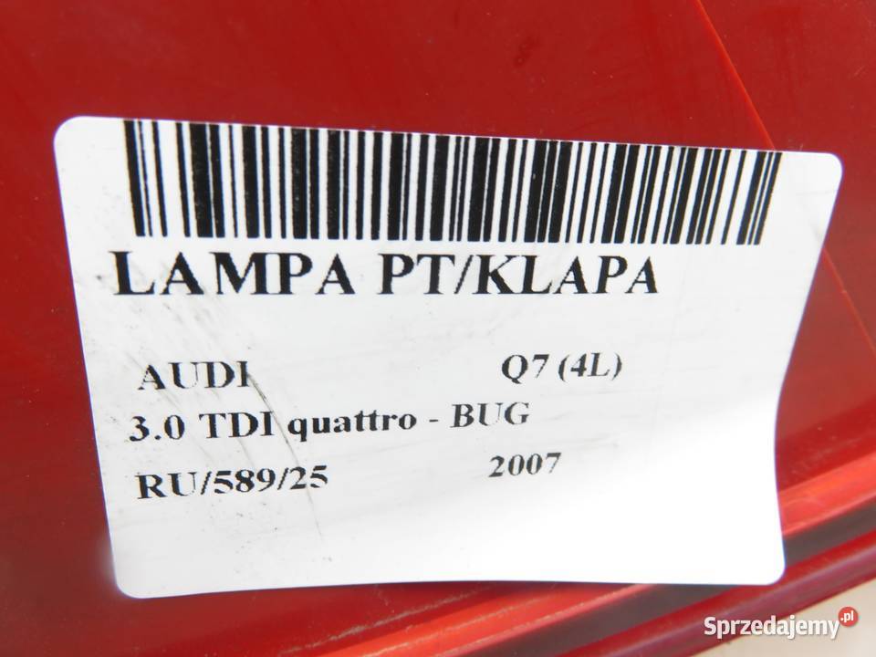 LAMPA PRAWA TYLNA KLAPA AUDI Q7 4L 4L0945094 małopolskie sprzedam