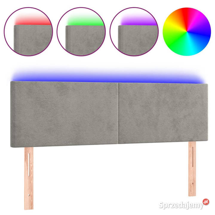 Zagłówek do łóżka z LED jasnoszary 144x5x7888 mazowieckie Warszawa sprzedam