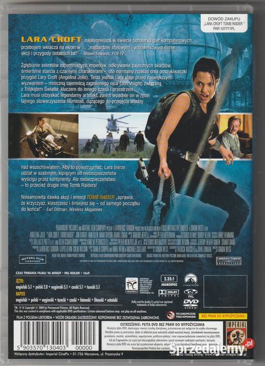 TOMB RAIDER Lara Croft Angelina Jolie DVD Pruszków