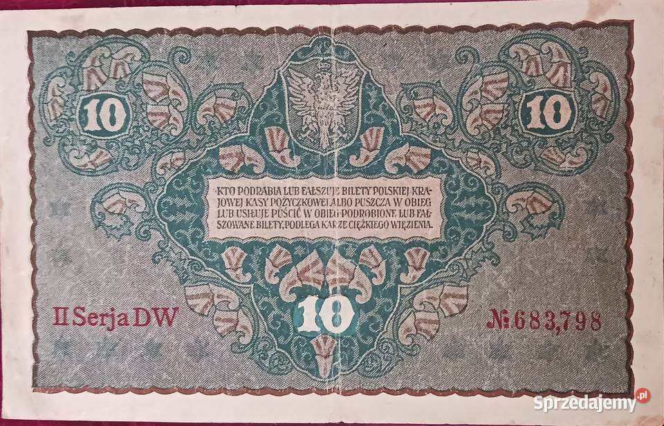 10 Marek Polskich 23 VIII 1919 rII seria DW Konin