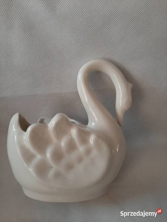 Uroczy porcelanowy łabędź z miejscem na Inowrocław