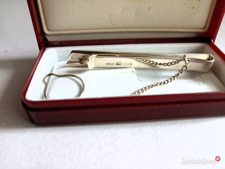 Spinka do krawata srebrna vintage Ozdoby Bełchatów