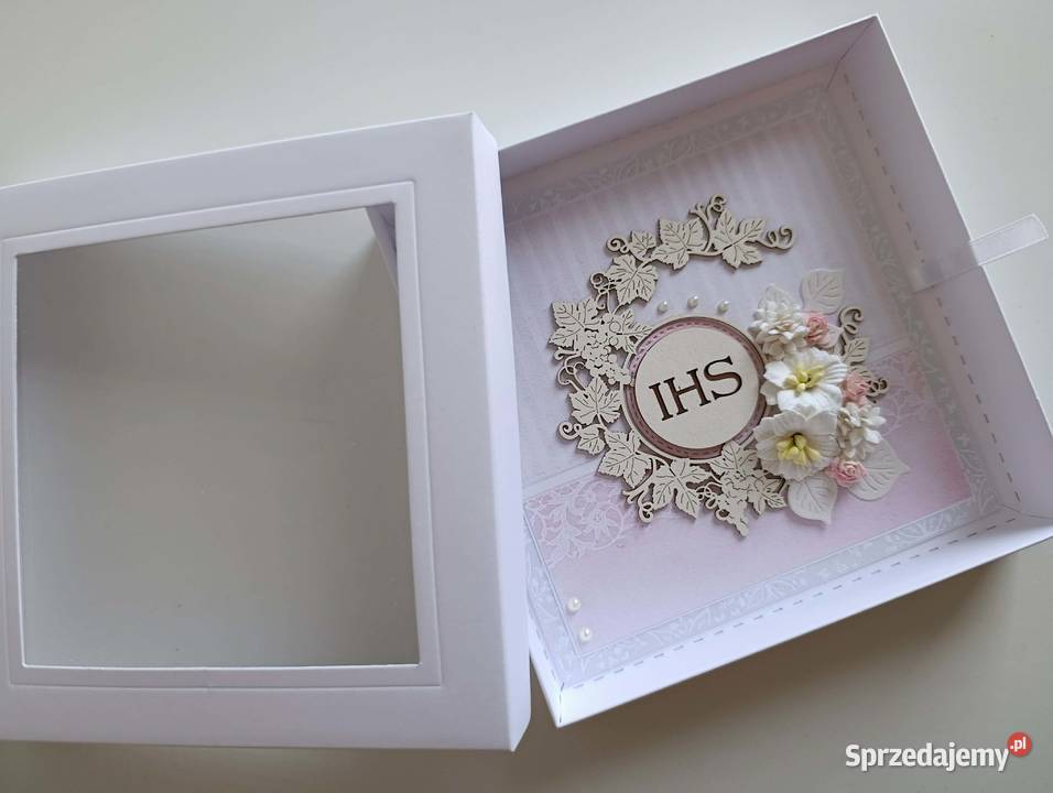 Kartka w pudełku Komunia Święta handmade 5 Rękodzieło łódzkie Łódź