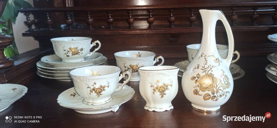 Wazonik amfora Róże ze złotem i czernią Royal Gdańsk