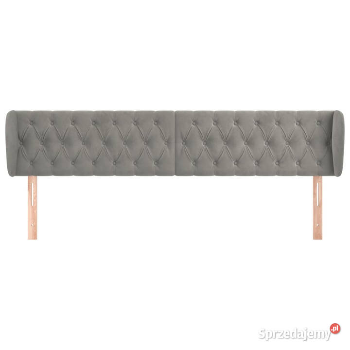 Zagłówek uszak jasnoszary 183x23x7888 aksamitny Warszawa