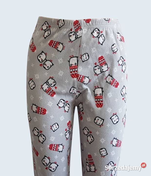 Spodnie piżamowe dziecięce polarowe szare 34XS