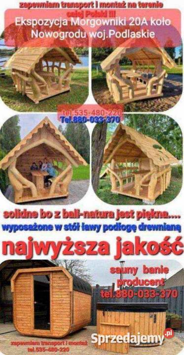 Altany altanki sławojki wc sauna balia rzeźba Sauny Morgowniki