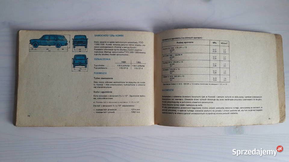 Książeczka instrukcja obsługi FSO 1300 i 1500 Głuchołazy