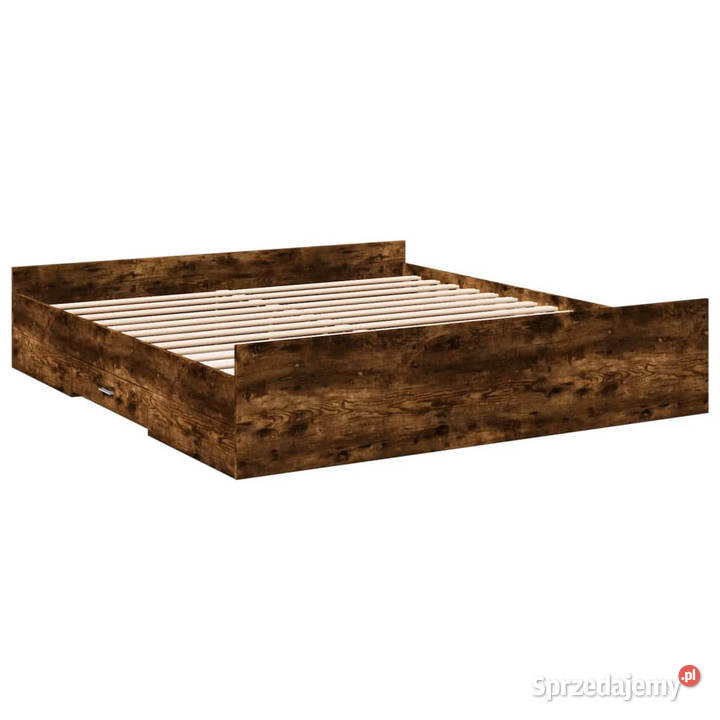 Rama łóżka z szufladami przydymiony dąb 200x200