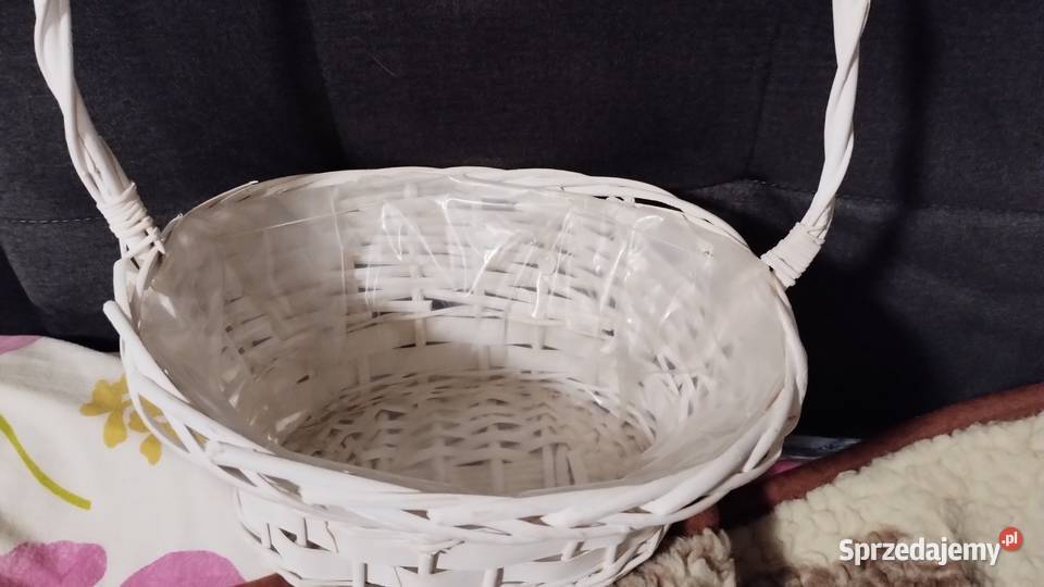 kosz ozdobny na kwiaty słodycze biały Poznań sprzedam