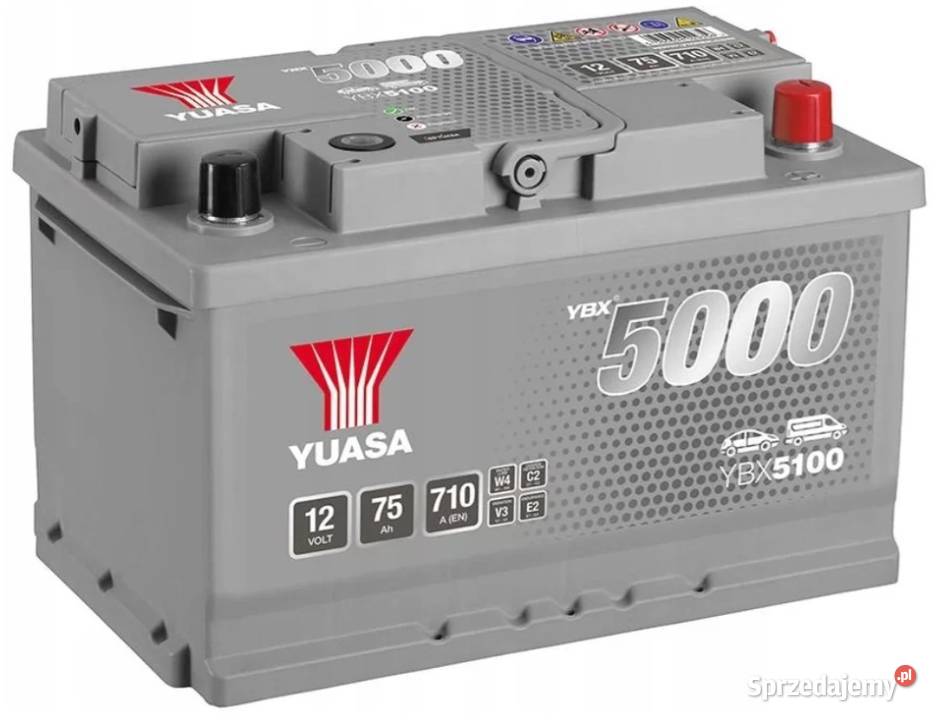 Akumulator Yuasa Silver 12V 75Ah 710A EN Prawy Wrocław