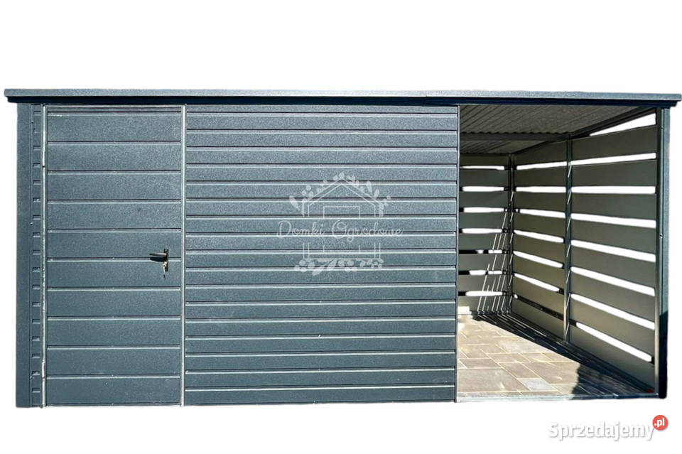 Domek ogrodowy 25x3m wiata 15m Drzwi Antracyt Łódź
