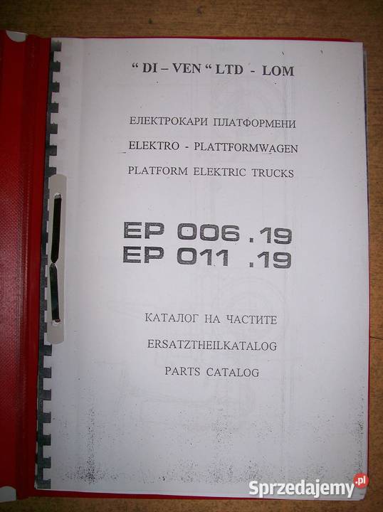 Katalog części wózka platformowego EP006, EP011 Balkancar.