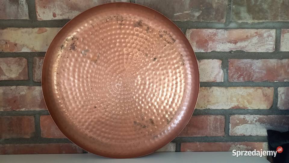 Taca metalowa miedziowana na świeczki 41 708 Gawroniec sprzedam