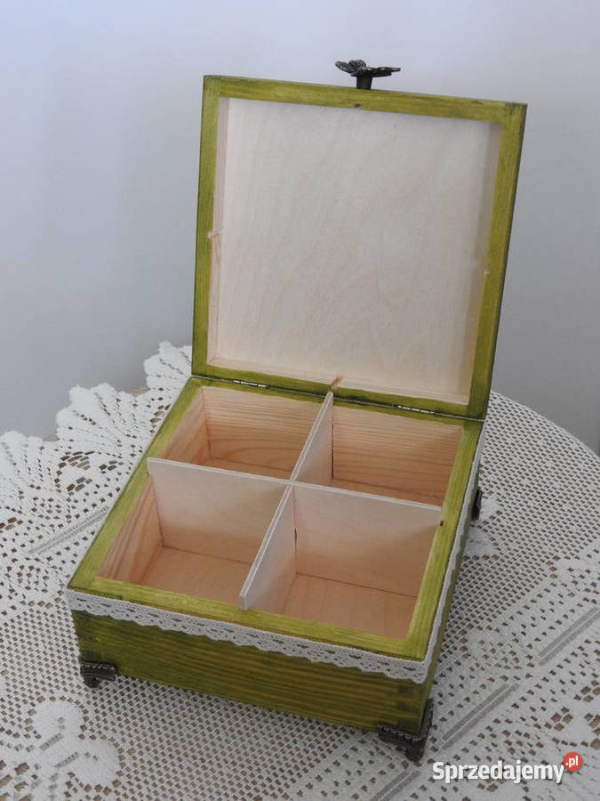 Herbaciarka drewniana handmade prezent ozdoba Bytom sprzedam