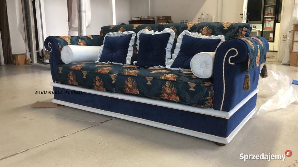 Kanapa Oxford 3os niebieska wyprzedaż Przemyśl