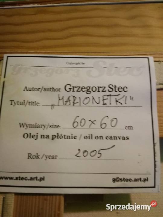 Marionetki obraz olejny Grzegorza Steca Kraków