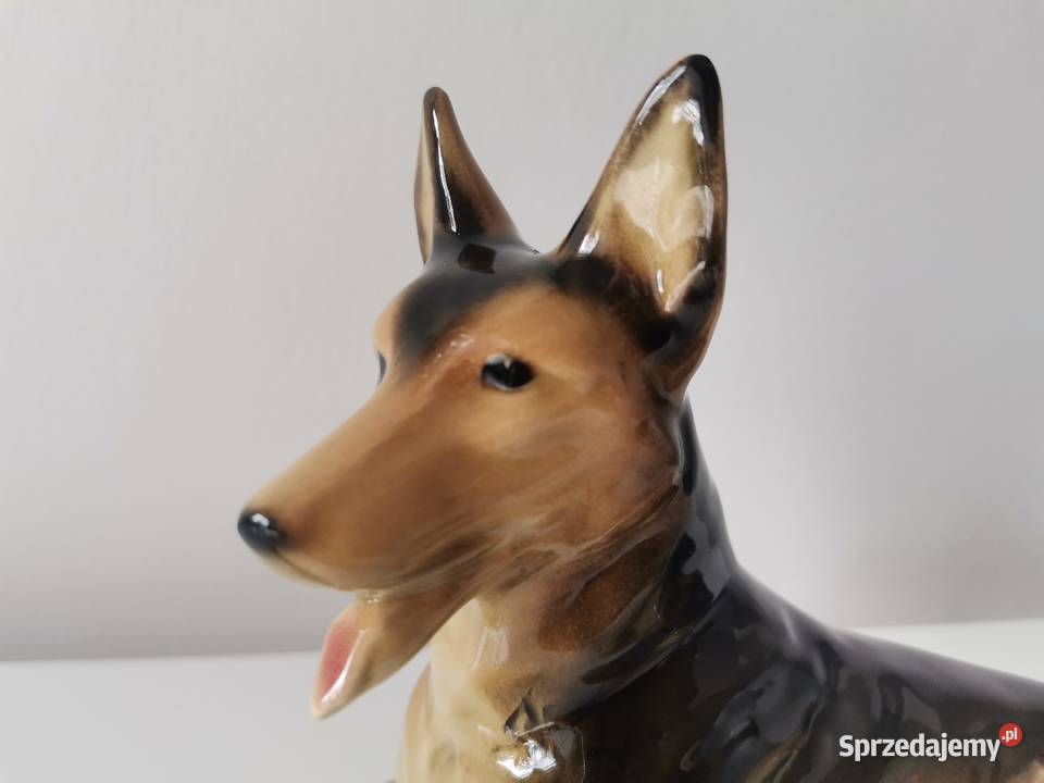 Stara figurka porcelanowa Pies owczarek Katowice