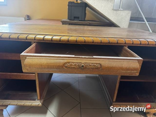 Biurko dębowe stan b duże antyk Pustków-Osiedle sprzedam