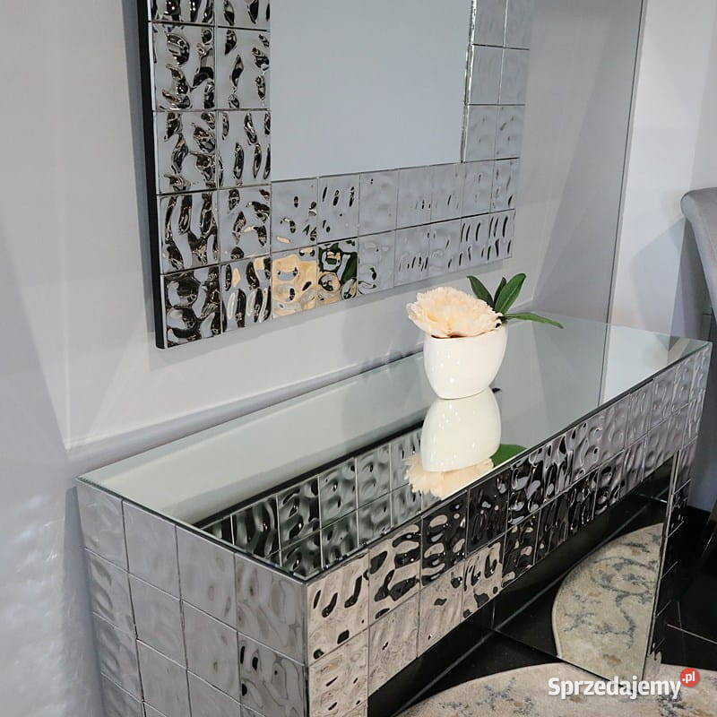 Lustro srebrne glamour prostokątne dekoracyjne Warszawa