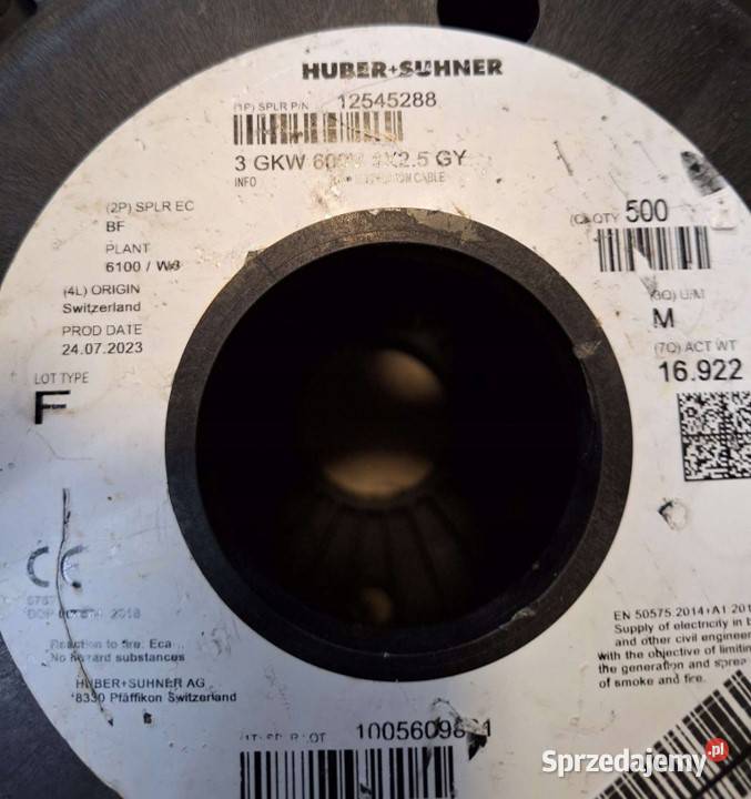 RADOX 3 GKW 600V 1X25 GY HubnerSohner Kabel Warszawa