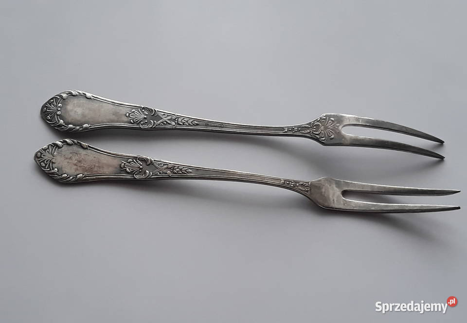 Posrebrzane widelce serwingowe do wędlin mięs 2 sprzedam