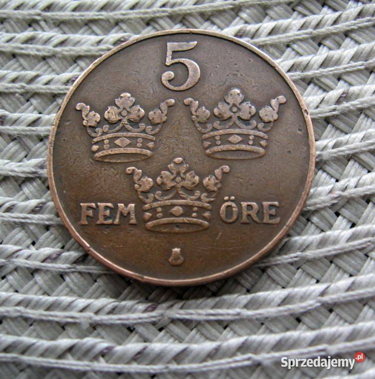 Szwecja 5 Ore 1930r Numizmatyka Kalisz