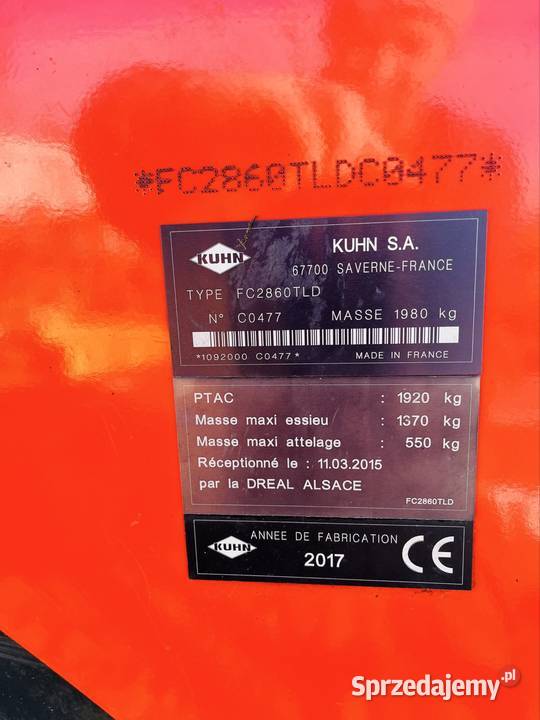 Kosiarka Kuhn Fc 2860 TLD Ciągana dyskowa Kuhn
