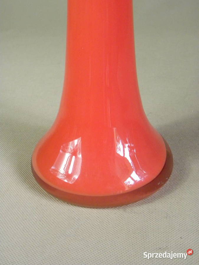 Szklany wysoki flakon wazon czerwony czerwony Legnica