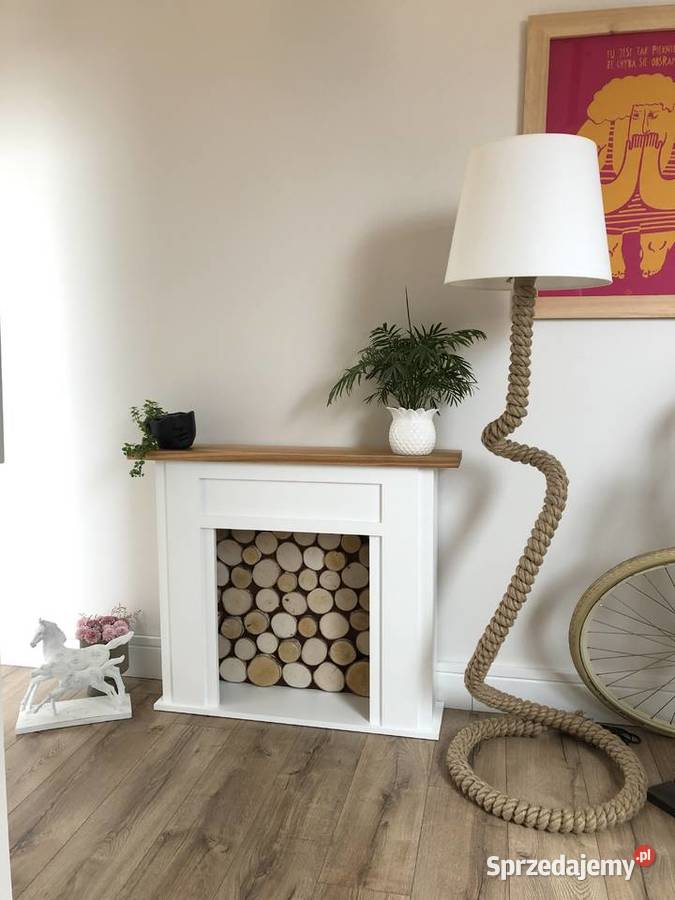 Portal kominkowy z drewna biały drewniana Brzuśnik sprzedam