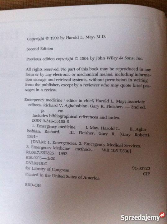 Książka Emergency Medicine Książki naukowe i popularnonaukowe opolskie Opole
