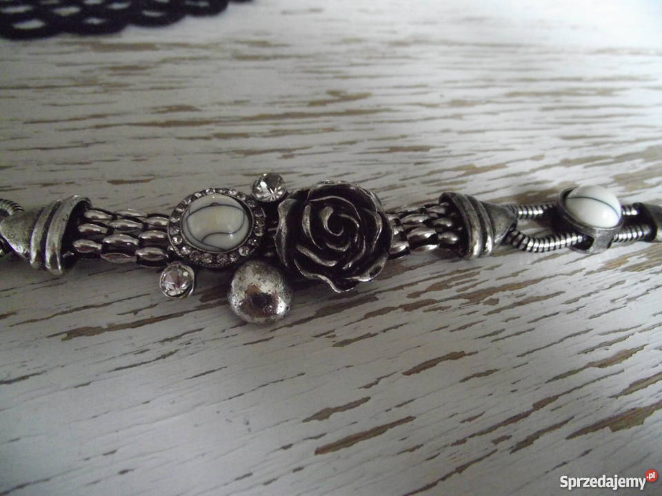 OKSYDOWANA POSREBRZANA BRANSOLETA Z RÓŻĄ I wielkopolskie Piła sprzedam
