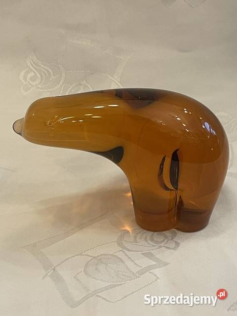 Szklana figurka niedźwiedzia polarnego w stylu Kraków