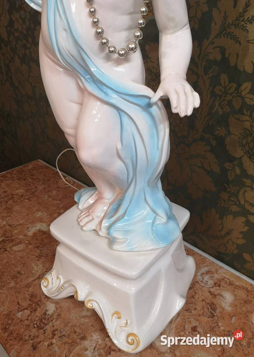 Porcelanowa wielka lampa figuralna