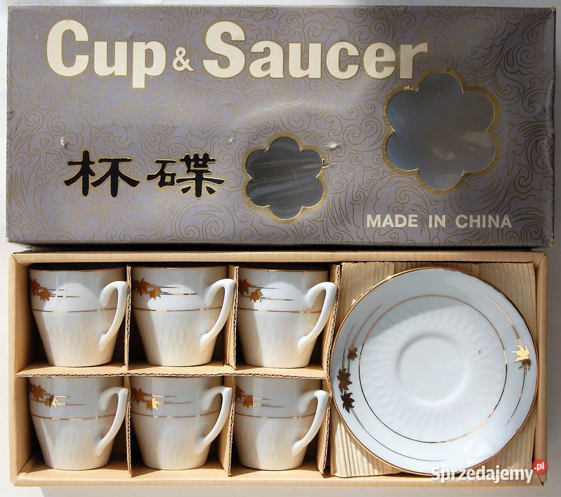 Filiżanki biała porcelana chińska złocona Lublin