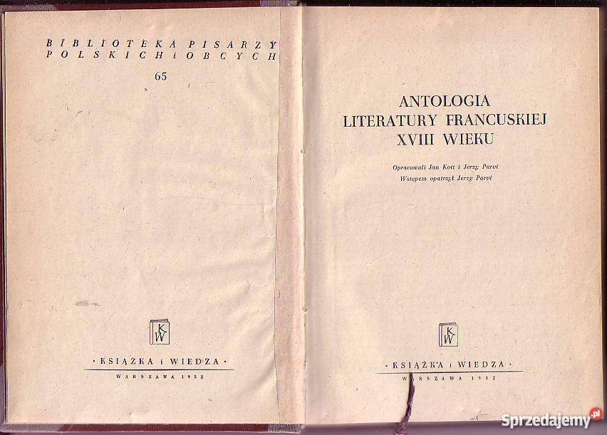 6569 ANTOLOGIA LITERATURY FRANCUSKIEJ XVIII Czyrna