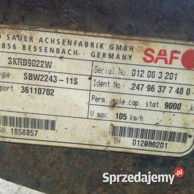 Oś naczepy Saf Intrax wachacz skrb9022 w i inne Osiek