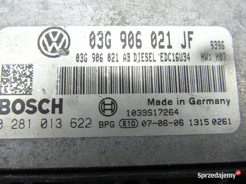 SEAT ALTEA TOLEDO KOMPUTER STEROWNIK 0281013622 osobowe Motoryzacja Przemęt