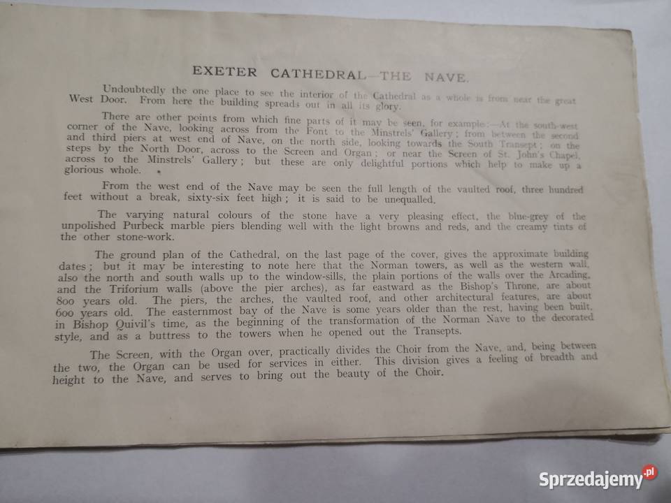 Książeczka o katedrze w Exeter z 1928 roku Częstochowa