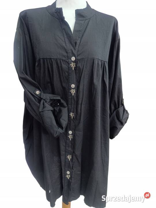 Elegancka koszula damska bawełna czana BOHO 4648 czarny Wieluń