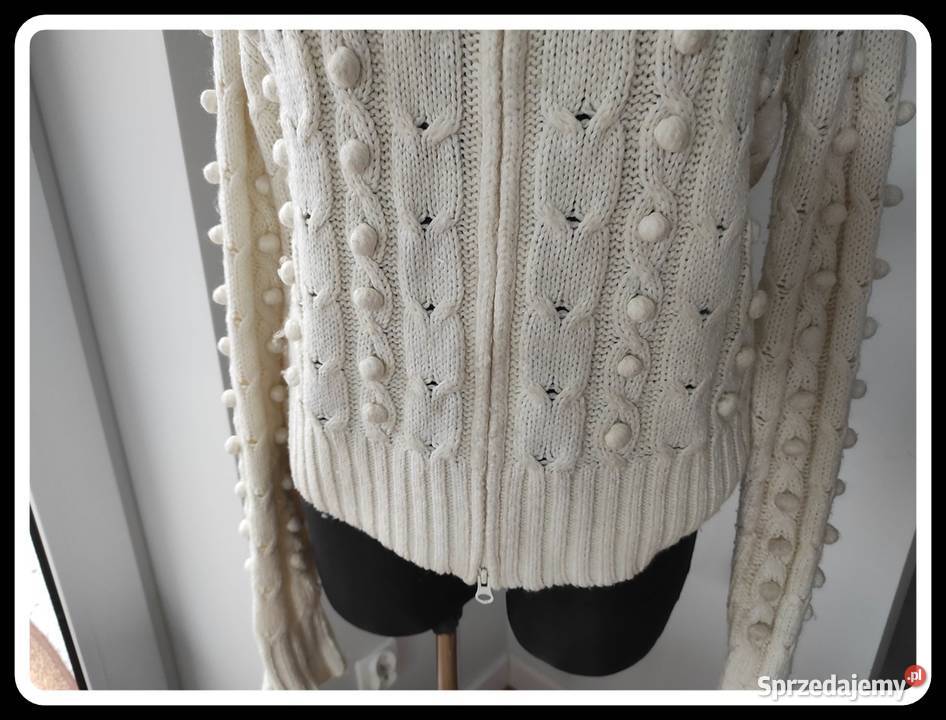 Rozpinany sweter golf akryl wełna 40 L George Płock