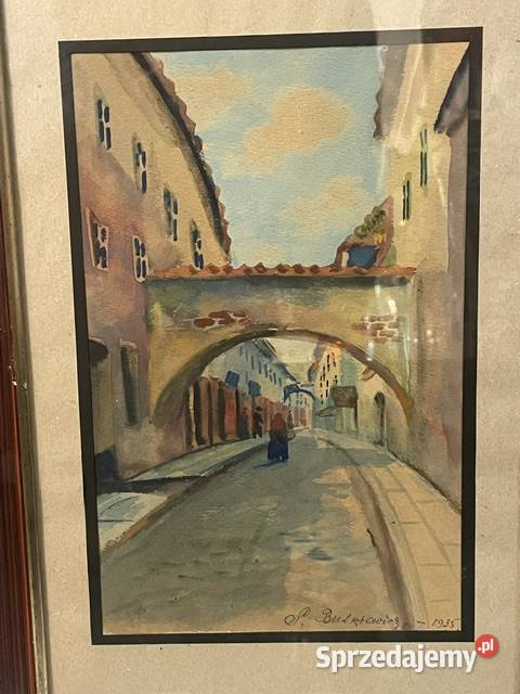 Stanisław Budkiewicz Wilno nastrojowa uliczka Kraków