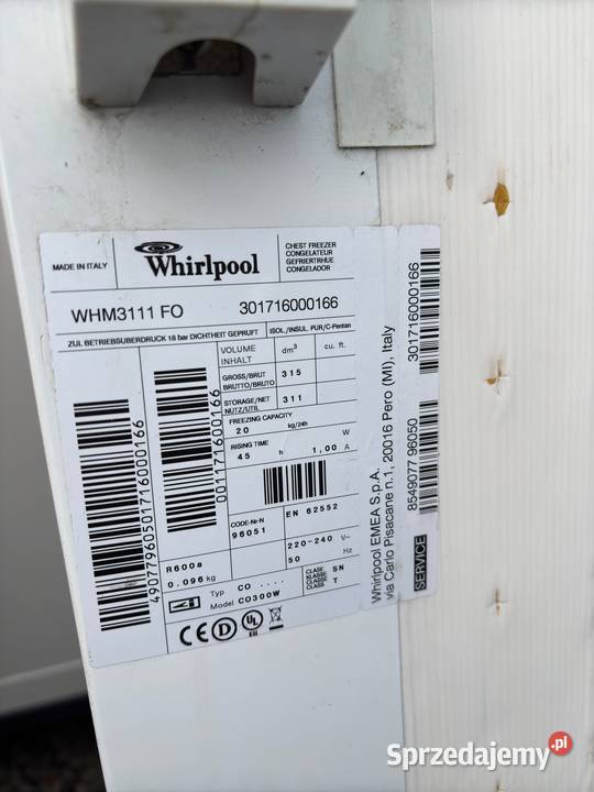 Lodówka zamrażarka używana Whirpool Gorenja wolnostojące