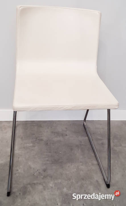 Krzesło Ikea Bernhard biała skóra