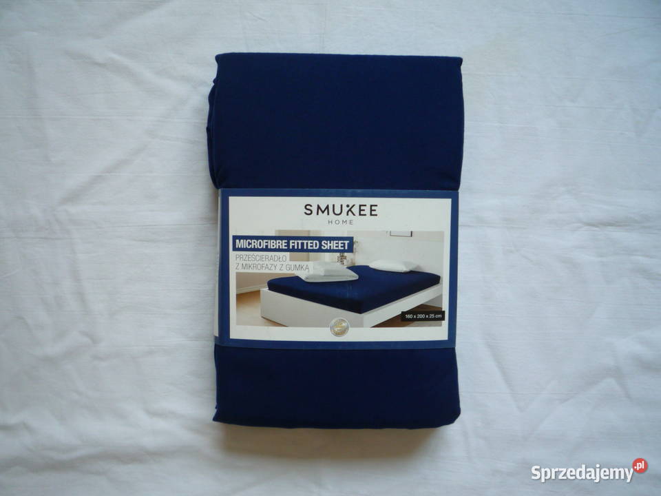 Smukee Granatowe Mikrofaza Prześcieradło z gumką zachodniopomorskie Szczecin