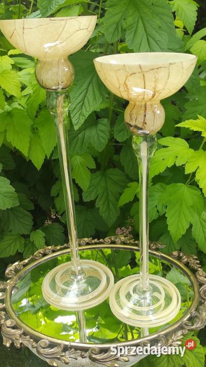 Świecznik z Huty Szkła Józefina Krosno Pabianice