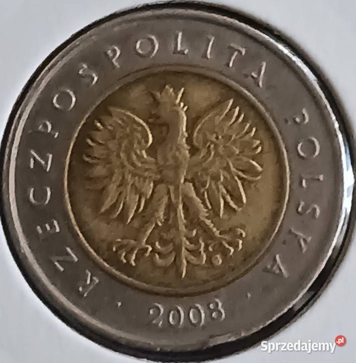 5 Złotych 2008 najniższy nakład Konin