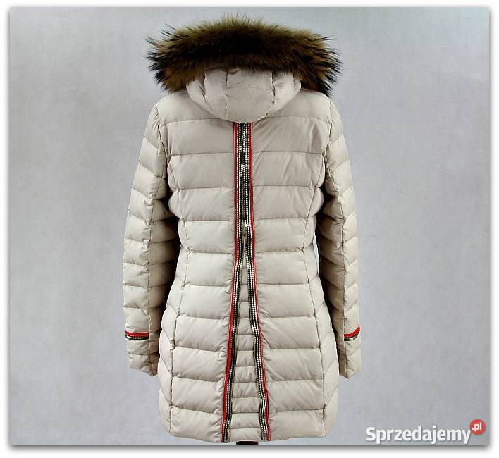 Beżowa Puchowa Kurtka Futro Okazja M38 Moncler Wrocław sprzedam