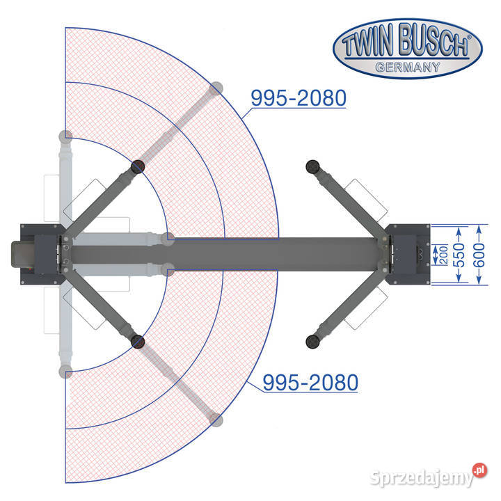 Podnośnik Dwukolumnowy TW 260G Heavy Line 60t