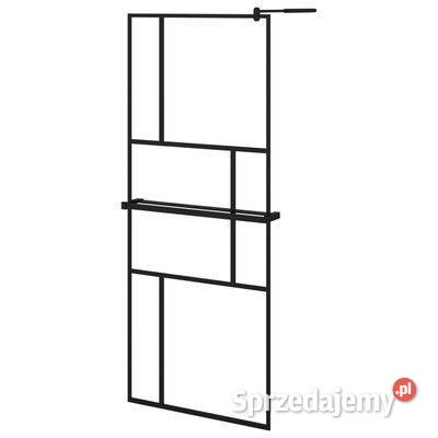 Ścianka prysznicowa z półką czarna 80x195 ESG i Warszawa